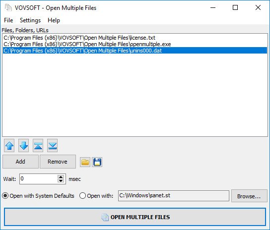 VovSoft Open Multiple Files v2.9