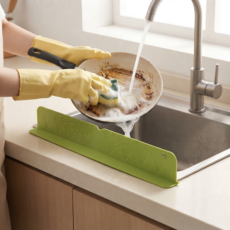 Silicone Kitchen Sink Splash Guard with Suction Cups