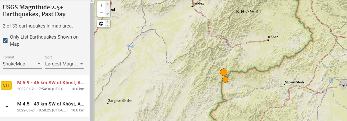 Terremoto en Afganistán - Foro Oriente Próximo y Asia Central