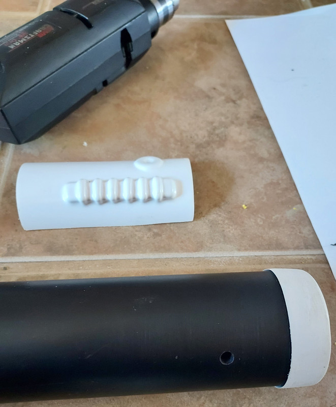 first hole and sanded parts