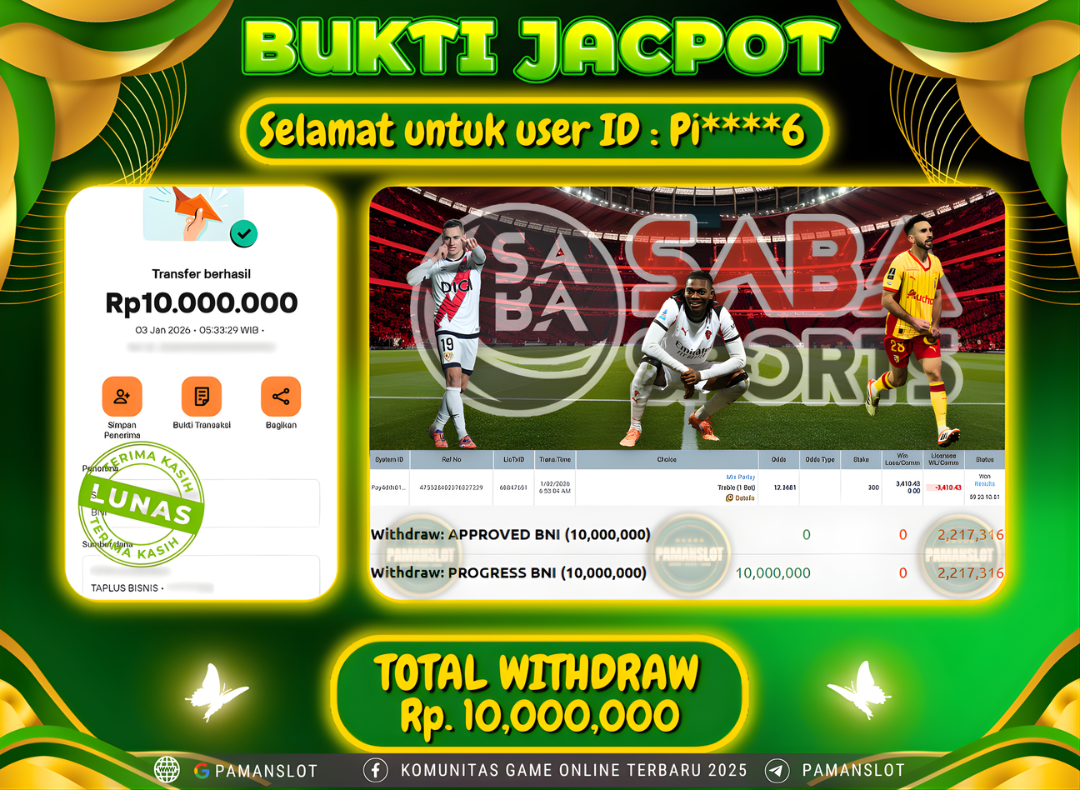 PAMANSLOT JACKPOT Game Sport-Parlay_Mix Rp.10,000,000- LUNAS