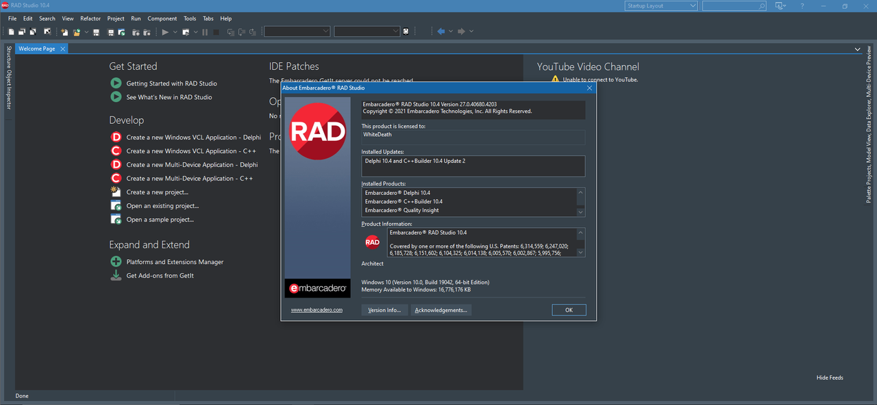 Embarcadero RAD Studio Sydney 10.4.2 Version 27.0.40680.4203 (x86/x64) Multilingual Embarcadero RAD Studio Sydney 10.4.2 Version 27.0.40680.4203 (x86/x64) Multilingual