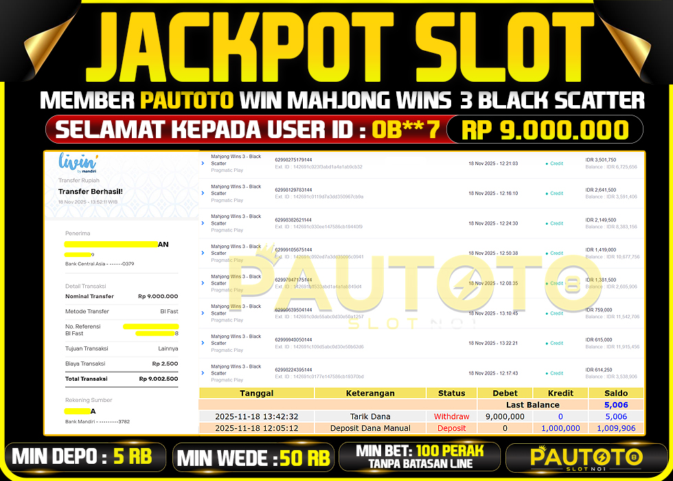 BUKTI JACKPOT LUNAS PAUTOTO