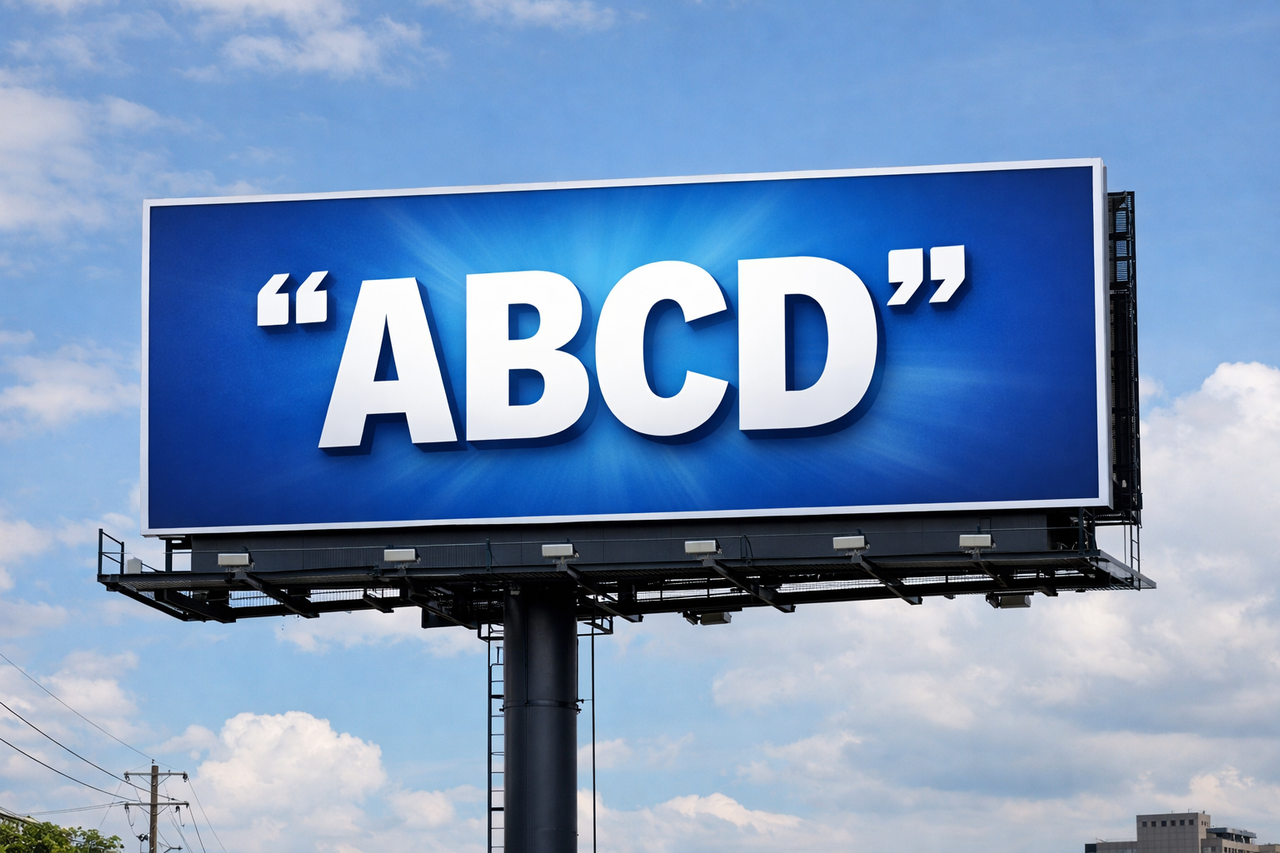 Biển quảng cáo với văn bản Meta