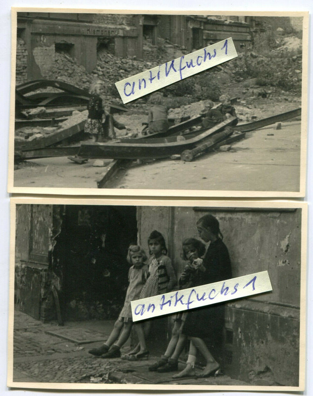 Kinder in der zerbombten Ackerstraße in Berlin 1945