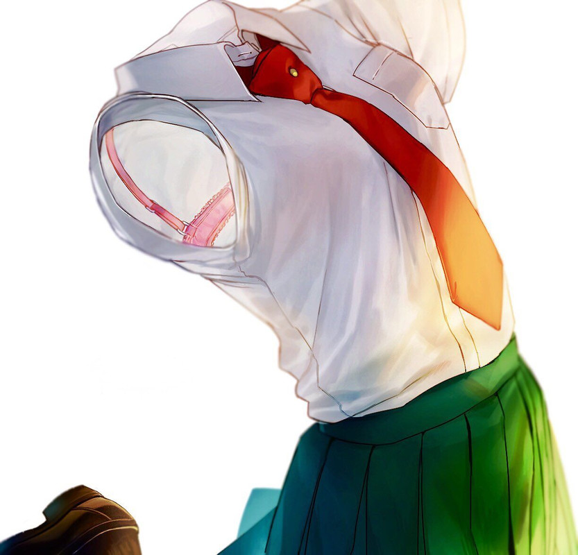 Anime girl with invisible hands