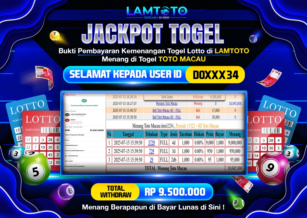 BUKTI JACKPOT LUNAS LAMTOTO