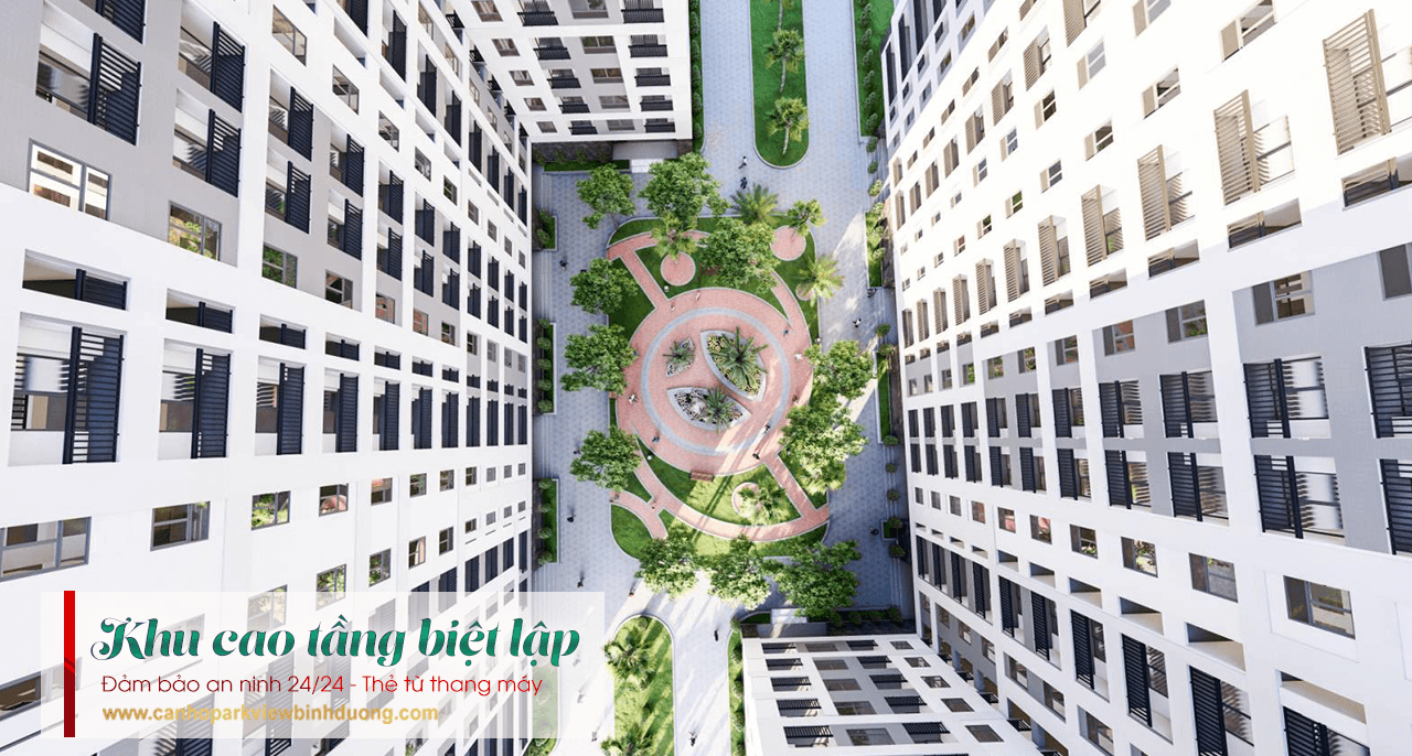 Hình ảnh nhìn từ trên cao dự án Park View Apartment Bình Dương tháp premier