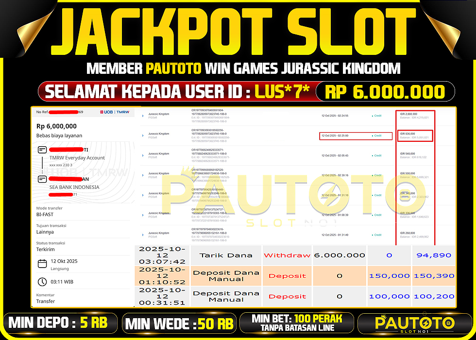 BUKTI JACKPOT LUNAS PAUTOTO