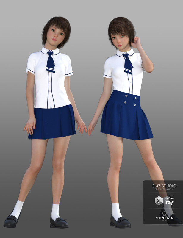 dForce CB School Uniforms for Genesis 8 Female(s)