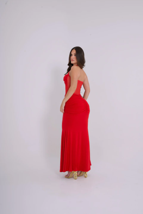 Vestido Kendall Vermelho - Inspiração NATAL