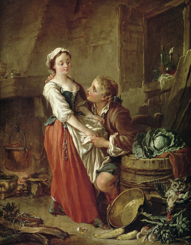 Franois-Boucher-The-Beautiful-Kitchen-Maid-Meister-Drucke-76506