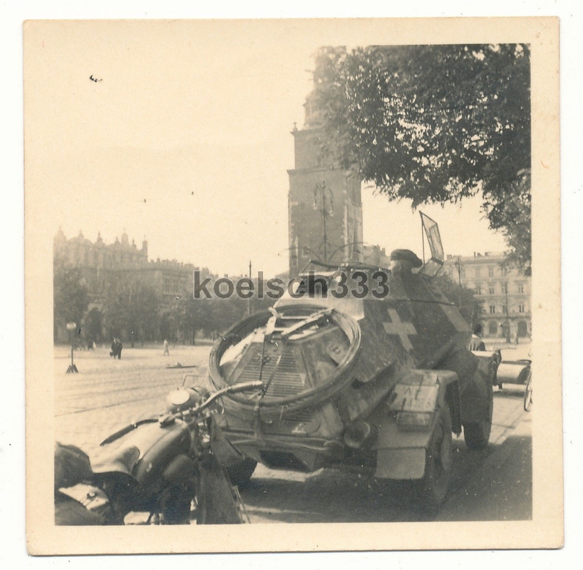 Foto Panzerspähwagen 4 Rad Panzer Polenfeldzug Balkenkreuz Kennu
