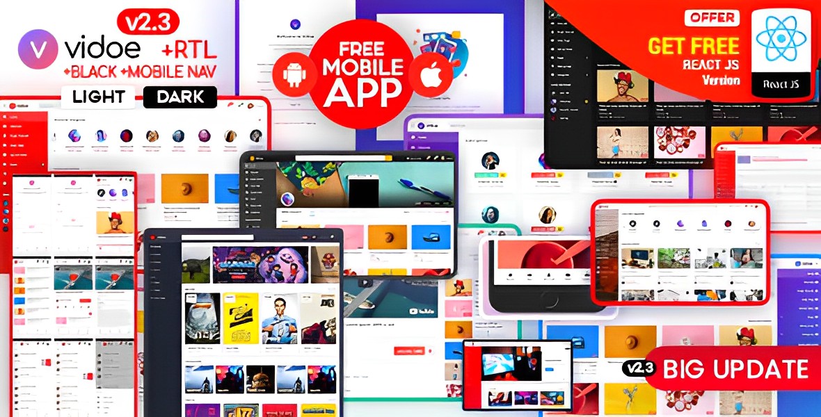 VIDOE Video Streaming site HTML, React Template Bliter GPL