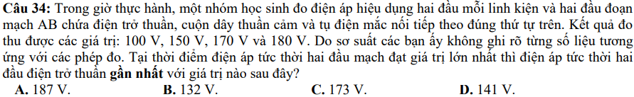 Câu 34 đề thi thử TN THPT môn vật lý sở GD và ĐT Bắc Giang lần 2 năm 2023