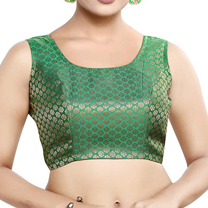 Brocade Silk ReadyMade Blouse Designer Party Wear Crop Top Bollywood Choli  | eBay