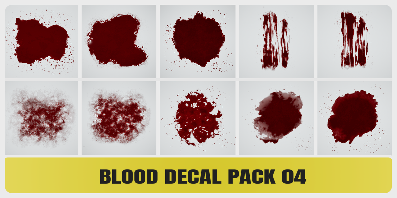 Blood Decal Pack 04 - 10 Blood Decals