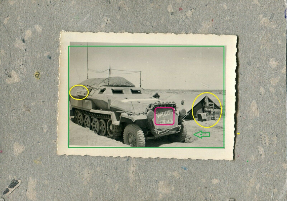 FOTO Afrika Pz Spähwagen Halbkette NAME VINCEREMO
