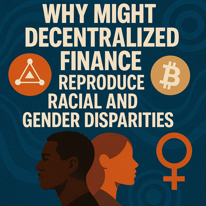 Why might decentralized finance reproduce racial and gender disparities