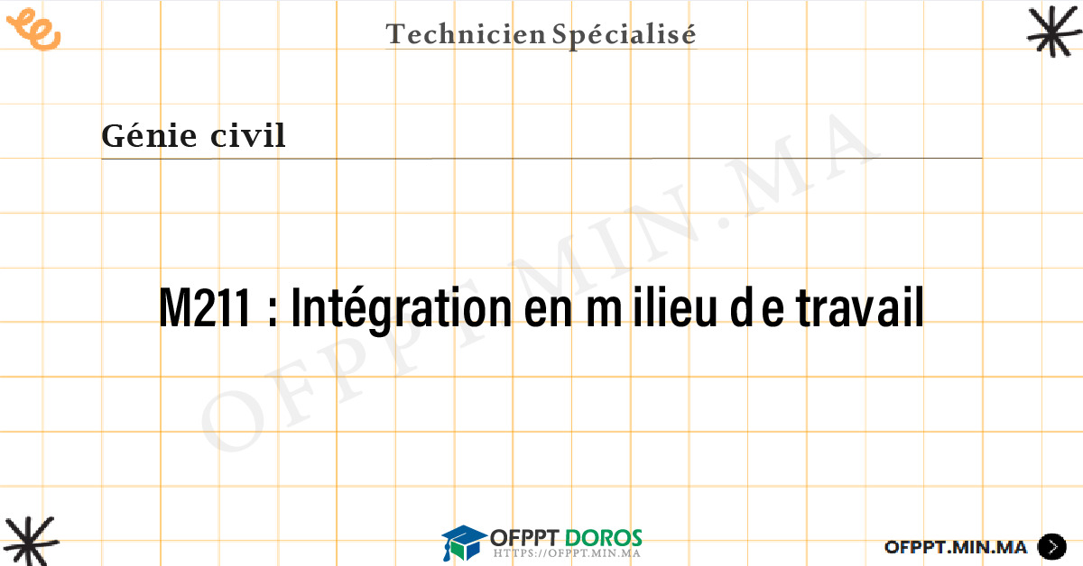 Sommaire détaillé du cours Intégration en milieu de travail M211 OFPPT - Structure du module