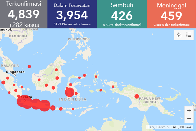 Update Covid-19 di Indonesia Selasa (14/4/2020).