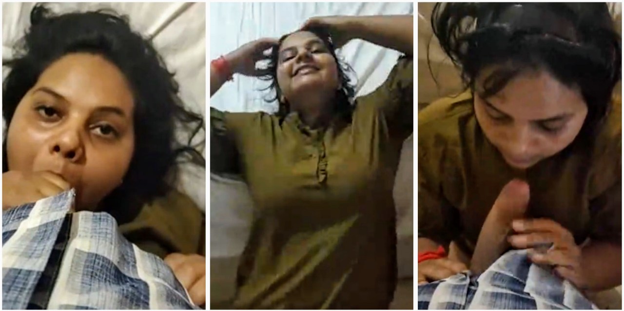 Horney desi gf sucking his dick enjoying