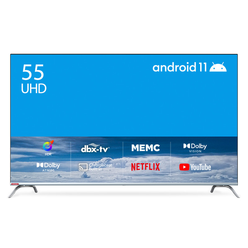 더함 4K UHD LED HDR 안드로이드 11 스마트 TV 139cm(55인치) TA554-AVN22CB 스탠드형 자가설치