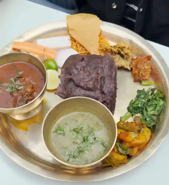 A beautifully presented Thakali Thali