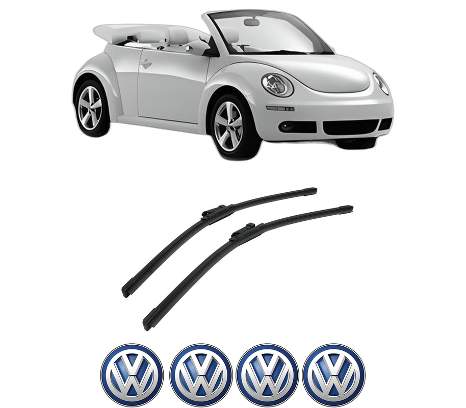 Set stergatoare auto Volkswagen BEETLE Convertible (5C7, 5C8) din 2011-2019, pentru parbriz auto, 2 bucati, Bosch Aerotwin, din cauciuc siliconat rezistent, 4 Stickere Auto Volkswagen