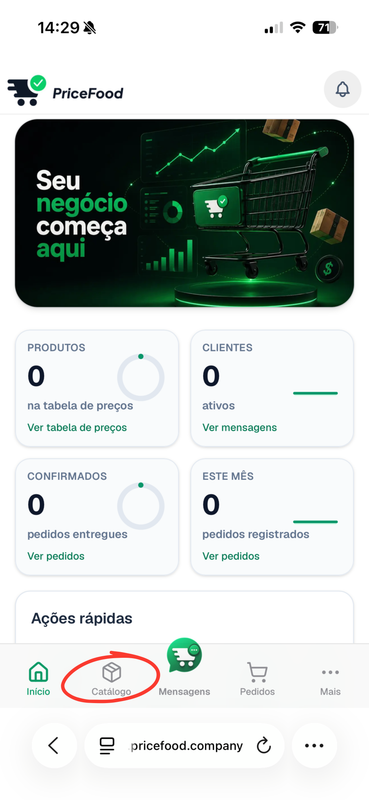 Etapa 1 — catálogo de produtos