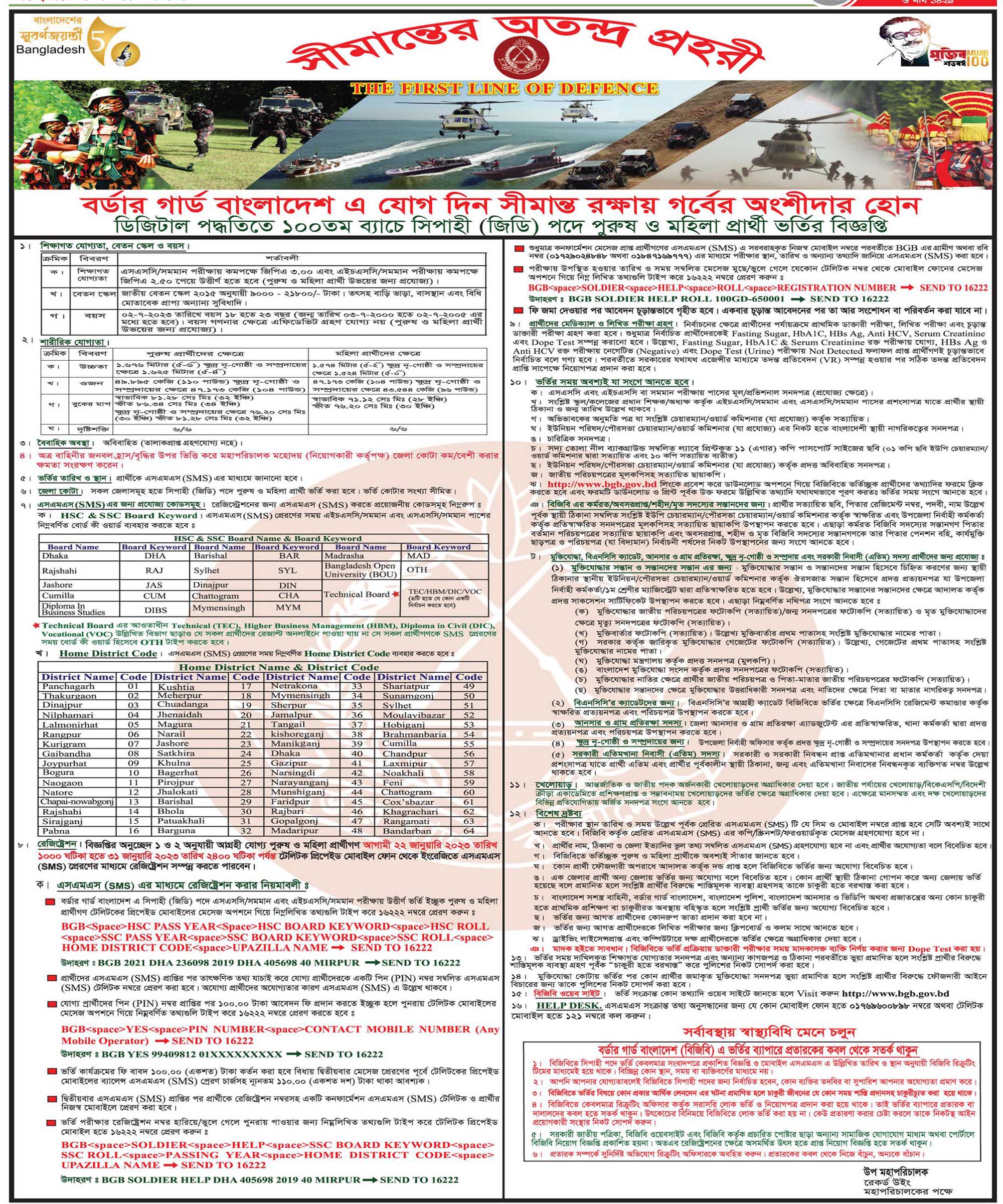 BGB Job Circular 2023