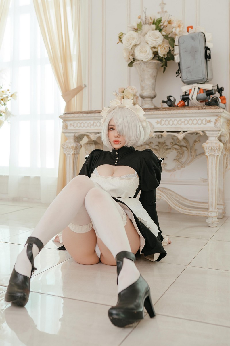 Alina Becker 2B 女仆 Cosplay 尼尔机械纪元写真图集【30P-15.4M】插图3