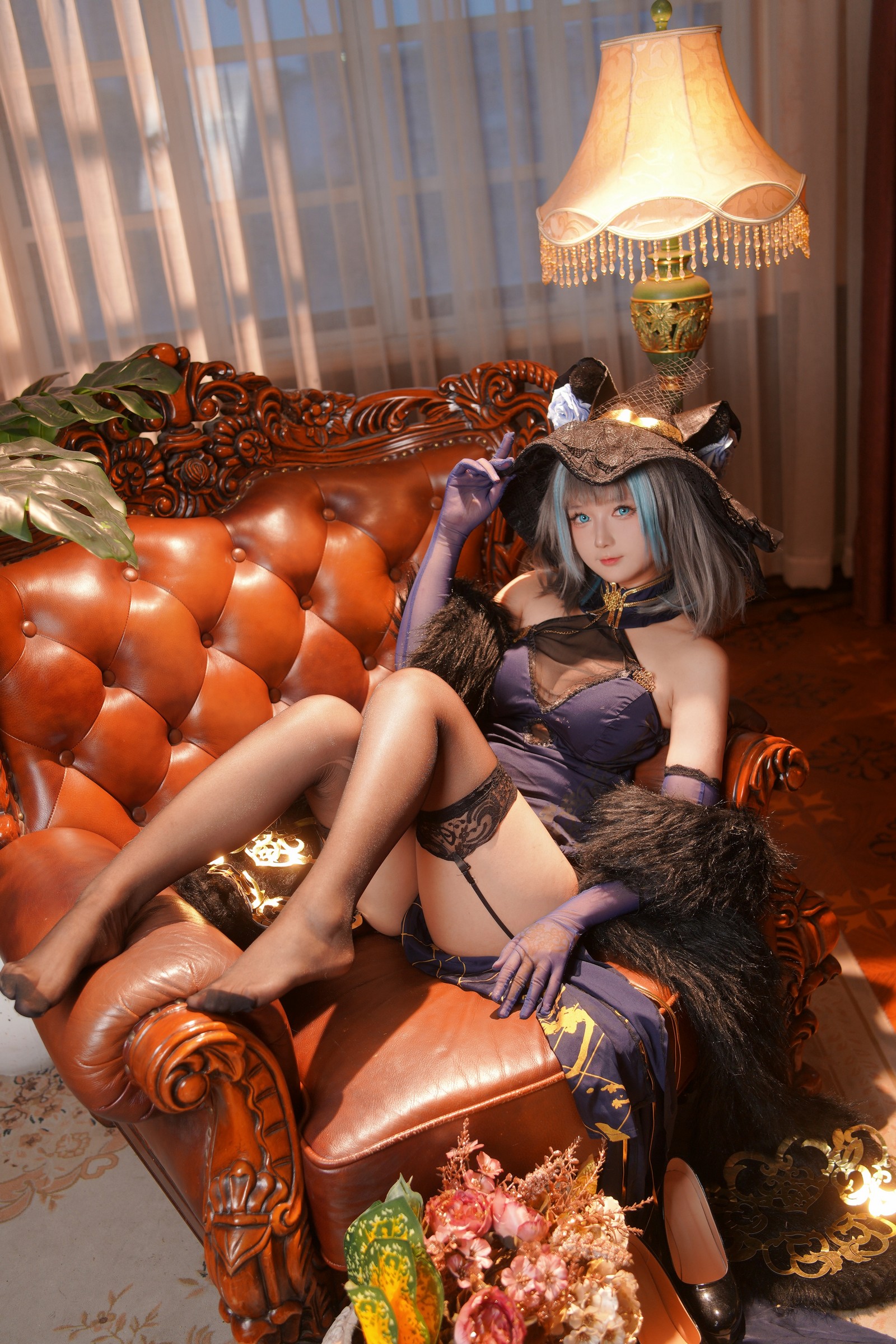 喜欢爱理吗COS二次元写真：柴郡旗袍高清图集（36P-453.8M）插图4