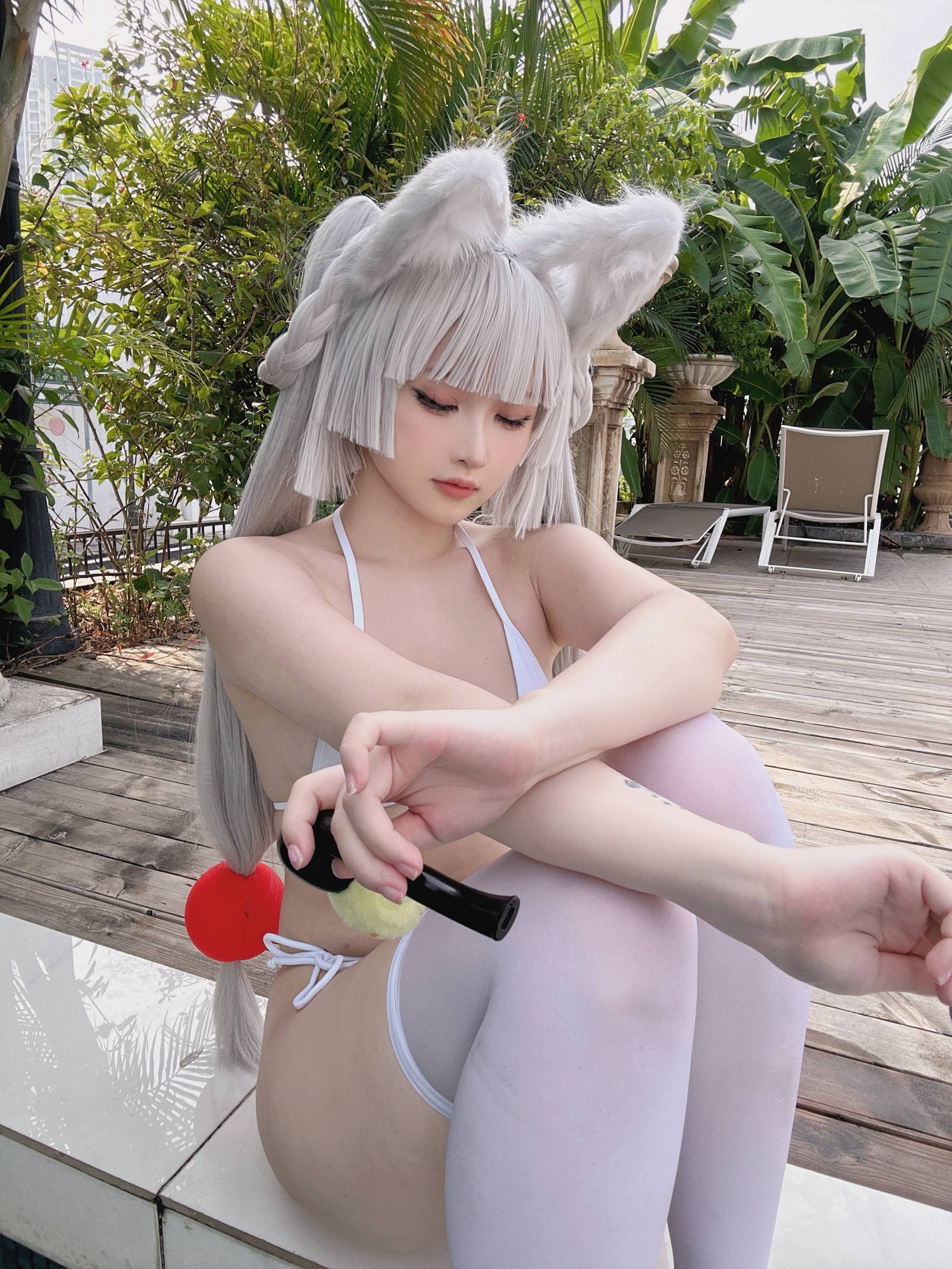 屿鱼 Yuyu 白毛狐狸 兽耳 Cosplay 写真集（19P｜36MB）插图