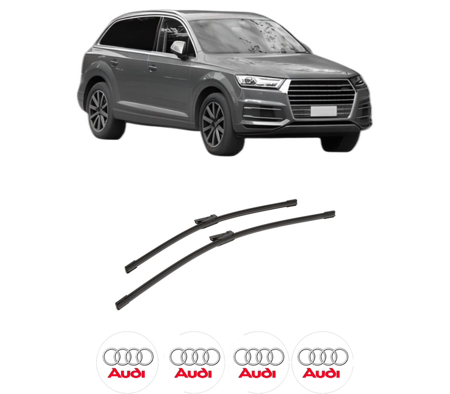 Set stergatoare auto AUDI Q7 Van (4MB, 4MG) din 2015-2019, pentru parbriz auto, 2 bucati, Bosch Aerotwin, din cauciuc siliconat rezistent, 4 Stickere Auto AUDI