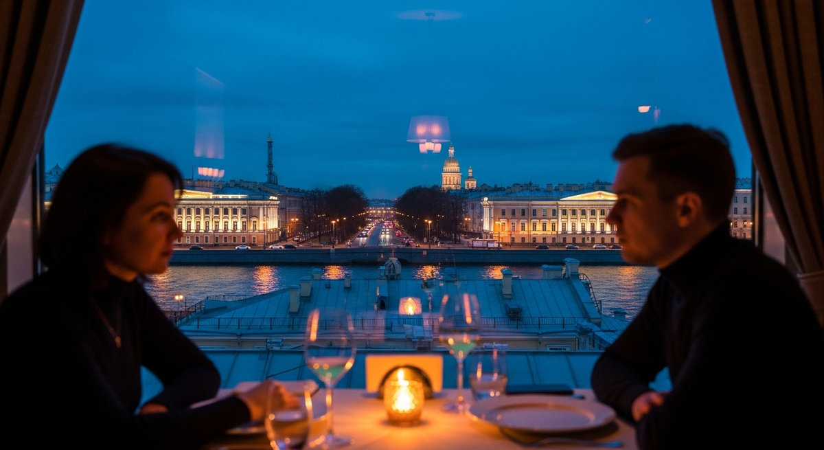 Готовый романтический ужин в ресторане