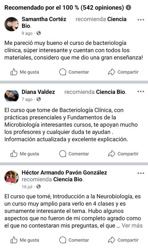 Opiniones en Facebook Ciencia Bio