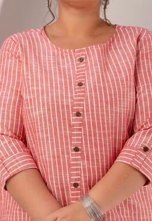 Cotton Kurti For Women ! Women Pure Cotton Straight Kurti ! Pink Cotton Kurti ! Plus size Kurti ! Kurti For Girls ! Causal Wear Kurti ! long Kurti Color 1 (KS161)
