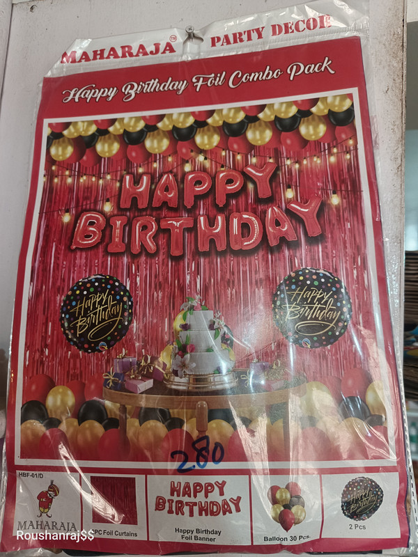 Happy Birthday Big Balloon Set Red Colour