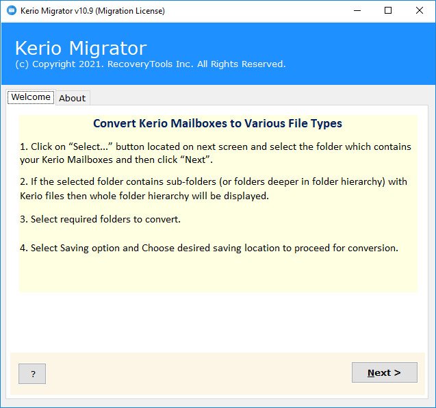 RecoveryTools Kerio Migrator v11.6