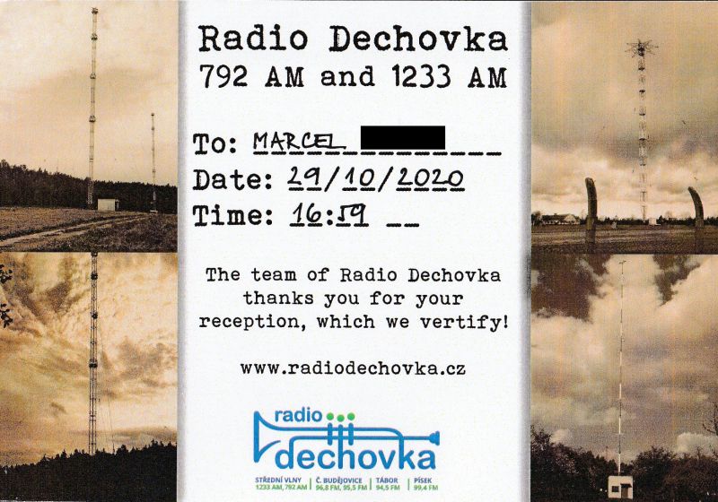 QSL de R.DECHOVKA  QSL-R-DECHOVKA