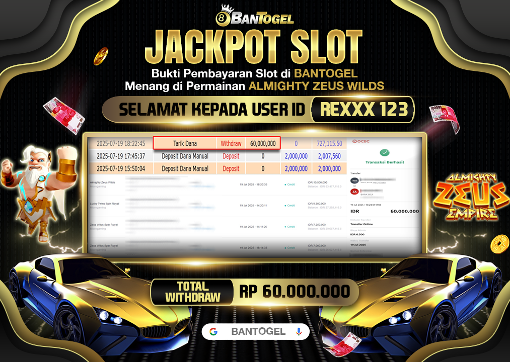 BUKTI JACKPOT LUNAS BANTOGEL