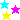 A pixel art gif of 3 stars flashing different colors