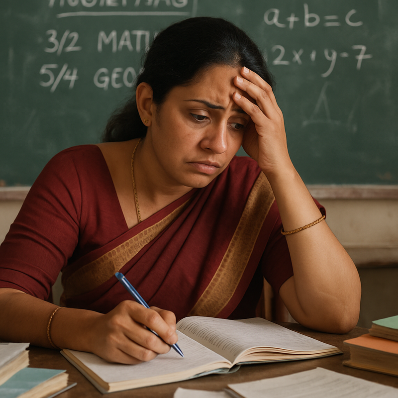 Teacher with paperwork