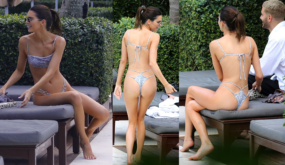 Kendall-Jenner-in-Sexy-bikini-Booty-the-pool-with-model-Fai-Kh