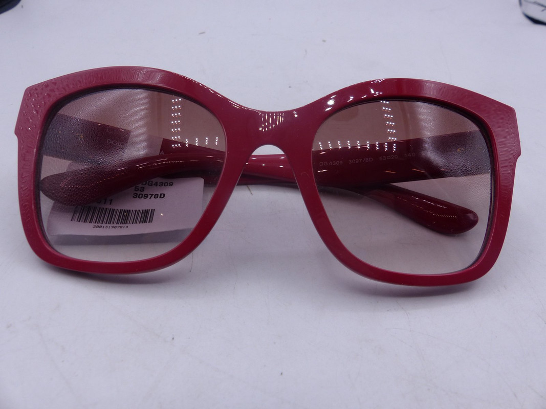 DOLCE & GABBANA DG4309 RED W/ GOLD 30978D WOMENS SUNGLESSES SIZE 53-20-140