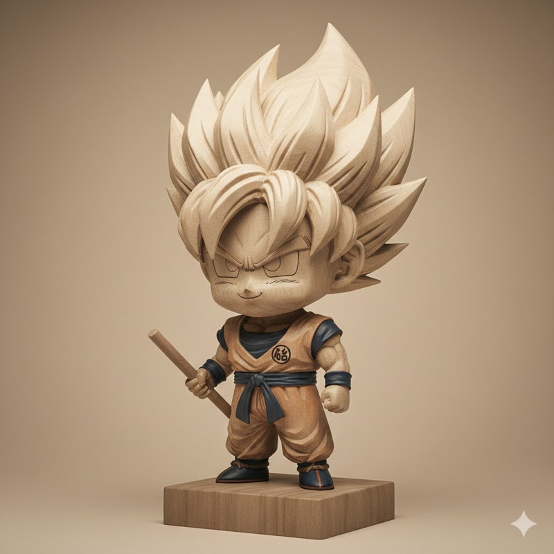 Mô Hình Gỗ Chạm Khắc Chibi