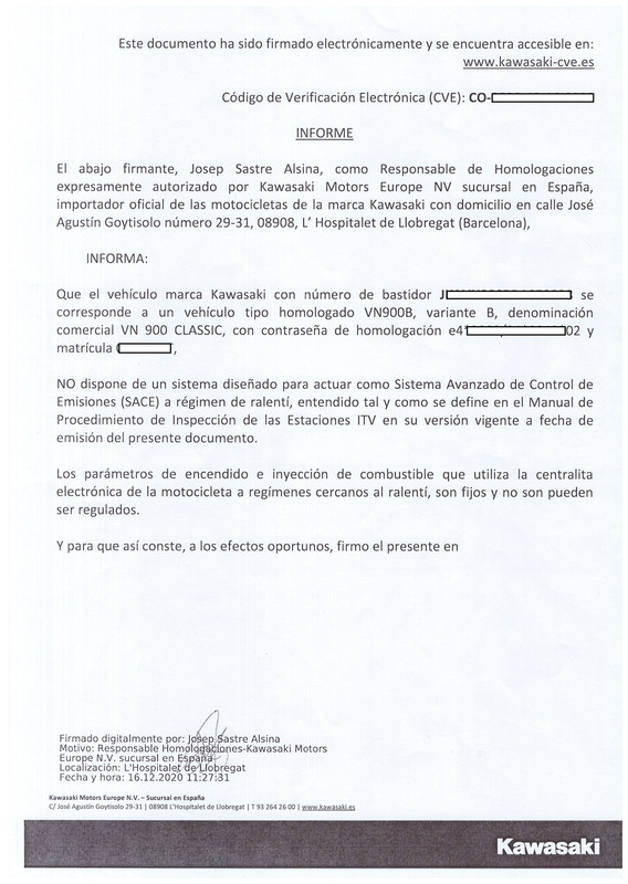 Certificado humos