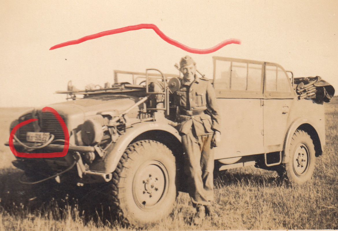Foto Soldat schwerer Einheits-PKW Auto Horch Ford Rußland