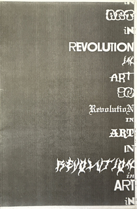 The cover of a zine titled art in revolution